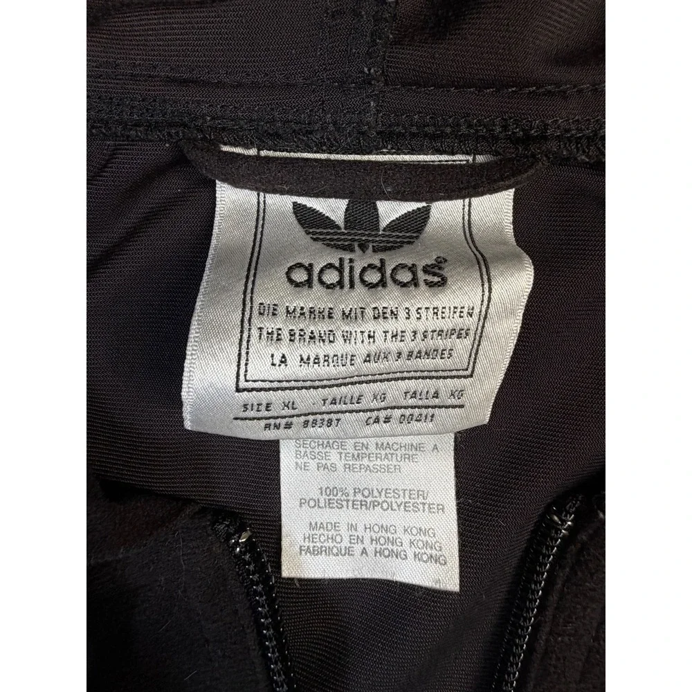 Vintage Adidas Originals Quarter‎ Zip Hoodie Blk Velour Trefoil Mens XL Pullover